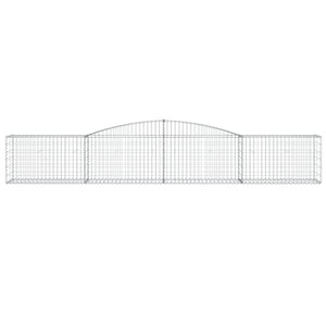 Gabionen mit Hochbogen 2 Stk. 400x50x60/80 cm Verzinktes Eisen