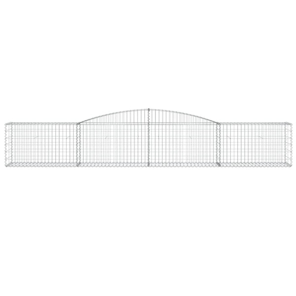 Gabionen mit Hochbogen 3 Stk. 400x50x60/80cm Verzinktes Eisen