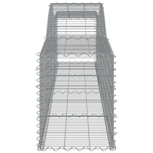 Gabionen mit Hochbogen 4 Stk. 400x50x60/80cm Verzinktes Eisen