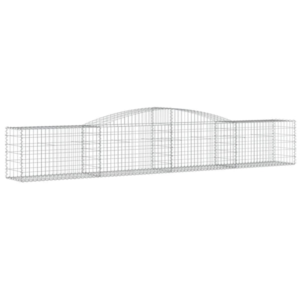 Gabionen mit Hochbogen 5 Stk. 400x50x60/80cm Verzinktes Eisen