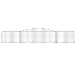 Gabionen mit Hochbogen 9 Stk. 400x50x60/80cm Verzinktes Eisen