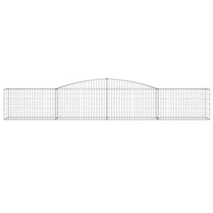Gabionen mit Hochbogen 20 Stk. 400x50x60/80cm Verzinktes Eisen