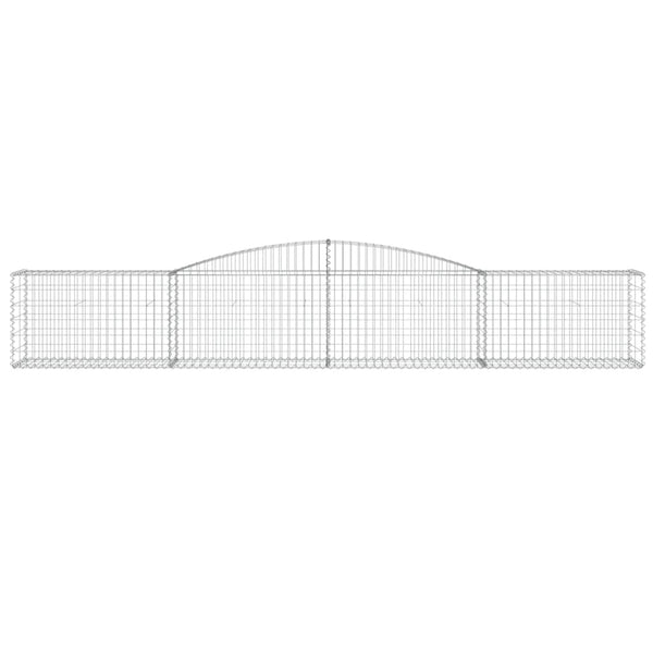 Gabionen mit Hochbogen 20 Stk. 400x50x60/80cm Verzinktes Eisen