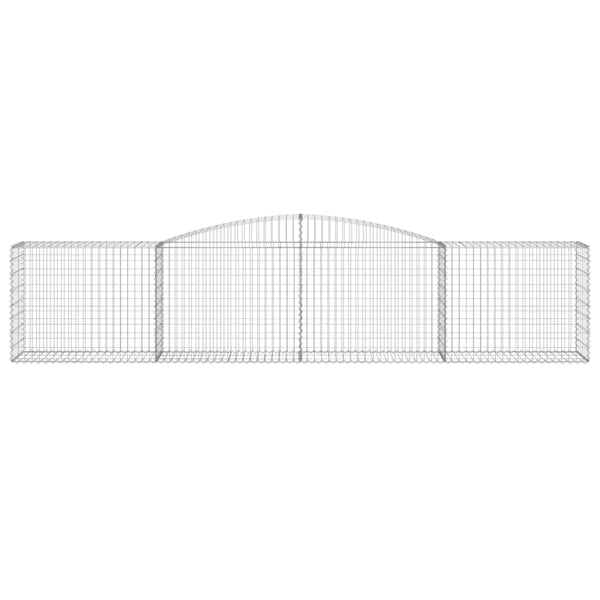 Gabionen mit Hochbogen 2 Stk. 400x50x80/100cm Verzinktes Eisen
