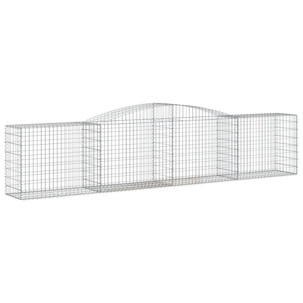 Gabionen mit Hochbogen 5 Stk. 400x50x80/100cm Verzinktes Eisen