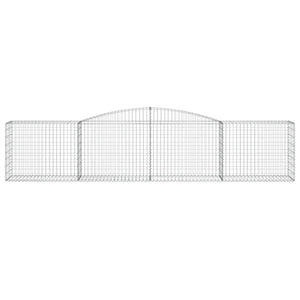 Gabionen mit Hochbogen 6 Stk. 400x50x80/100cm Verzinktes Eisen