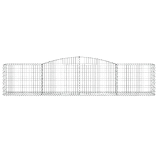 Gabionen mit Hochbogen 6 Stk. 400x50x80/100cm Verzinktes Eisen