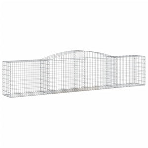 Gabionen mit Hochbogen 8 Stk. 400x50x80/100cm Verzinktes Eisen