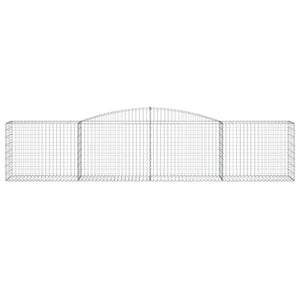 Gabionen mit Hochbogen 8 Stk. 400x50x80/100cm Verzinktes Eisen