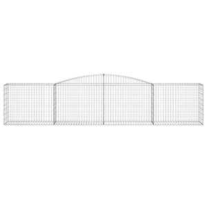 Gabionen mit Hochbogen 10 Stk. 400x50x80/100cm Verzinktes Eisen
