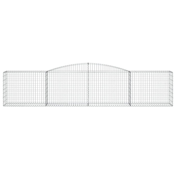 Gabionen mit Hochbogen 10 Stk. 400x50x80/100cm Verzinktes Eisen