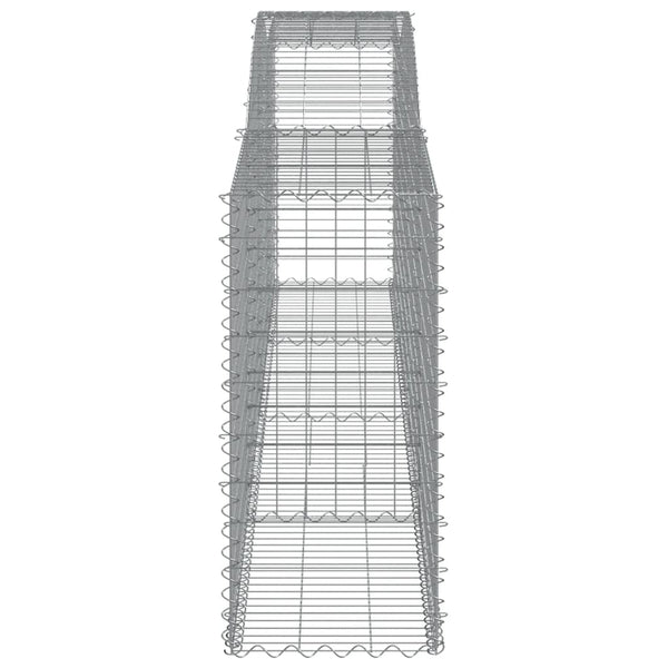 Gabionen mit Hochbogen 4 Stk. 400x50x100/120cm Verzinktes Eisen