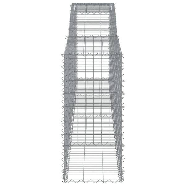 Gabionen mit Hochbogen 8 Stk. 400x50x100/120cm Verzinktes Eisen