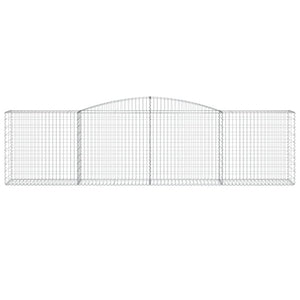 Gabionen mit Hochbogen 9 Stk. 400x50x100/120cm Verzinktes Eisen