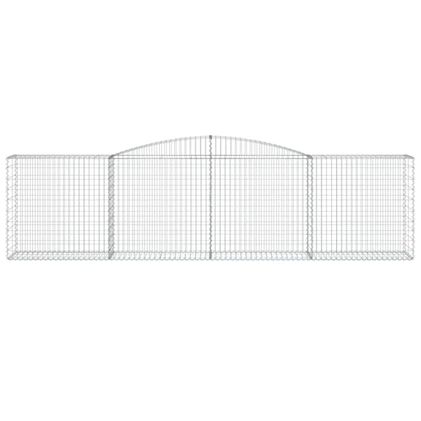 Gabionen mit Hochbogen 9 Stk. 400x50x100/120cm Verzinktes Eisen