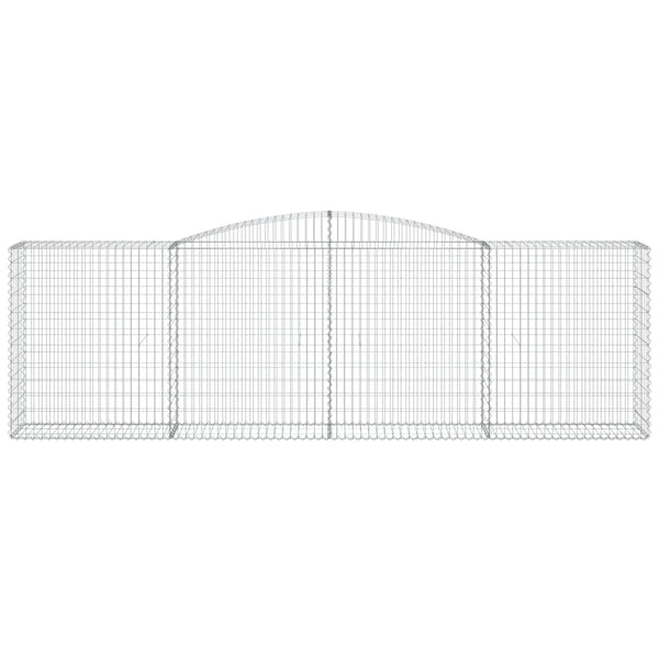Gabionen mit Hochbogen 2 Stk. 400x50x120/140cm Verzinktes Eisen