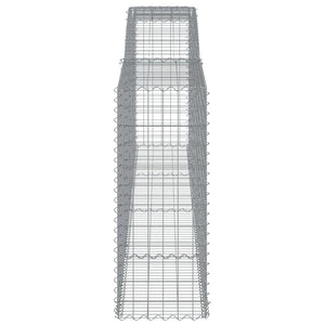 Gabionen mit Hochbogen 2 Stk. 400x50x120/140cm Verzinktes Eisen