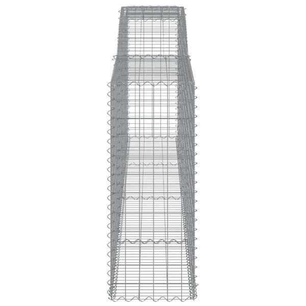 Gabionen mit Hochbogen 2 Stk. 400x50x120/140cm Verzinktes Eisen