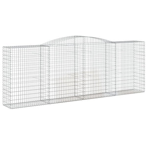 Gabionen mit Hochbogen 6 Stk. 400x50x140/160cm Verzinktes Eisen