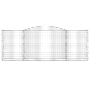 Gabionen mit Hochbogen 6 Stk. 400x50x140/160cm Verzinktes Eisen