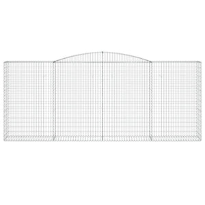 vidaXL Gabion Baskets with Arched Top 15 pcs 400x50x160/180cm Galvanized Iron