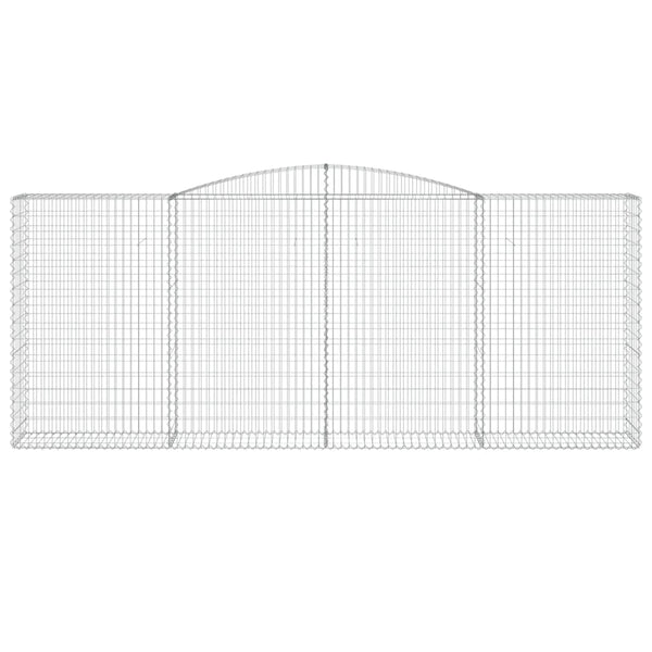 vidaXL Gabion Baskets with Arched Top 15 pcs 400x50x160/180cm Galvanized Iron