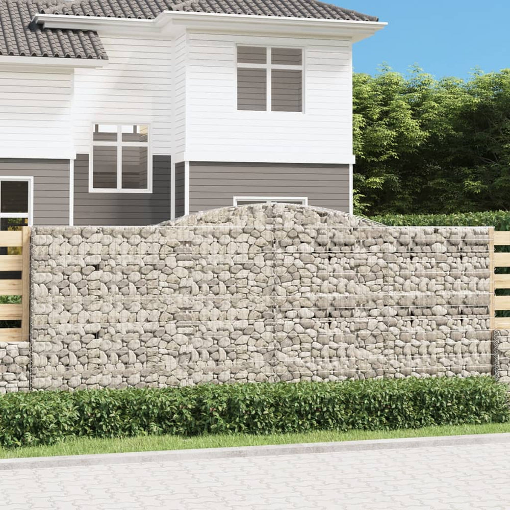 vidaXL Gabions with Arch 20 pcs 400x50x160/180cm Galvanized Iron