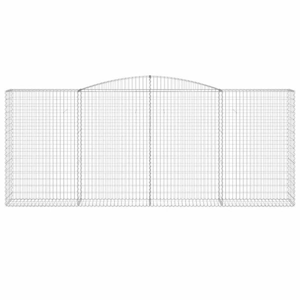 vidaXL Gabion Baskets with Arched Top 25 pcs 400x50x160/180cm Galvanized Iron
