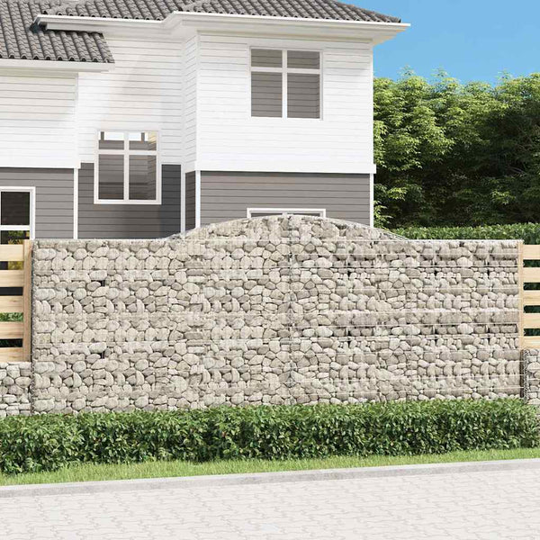 vidaXL Gabion Baskets with Arched Top 25 pcs 400x50x160/180cm Galvanized Iron