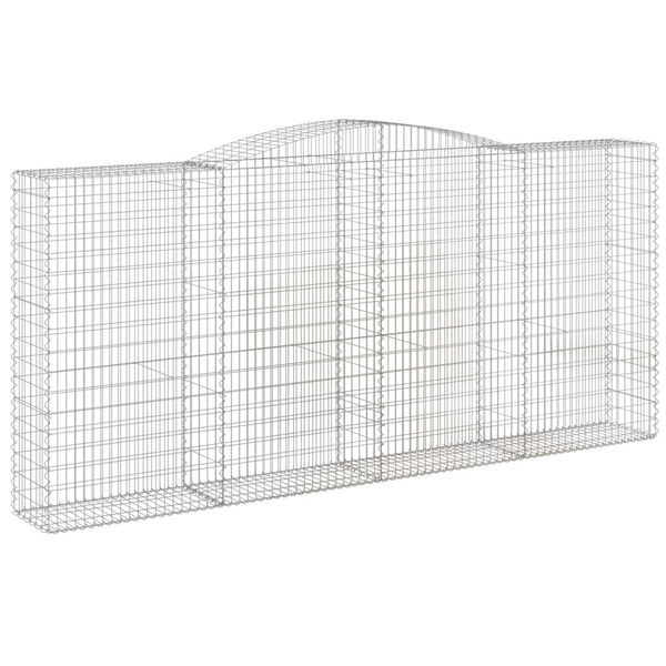 vidaXL Gabions with Arch 4 pcs 400x50x180/200cm Galvanized Iron