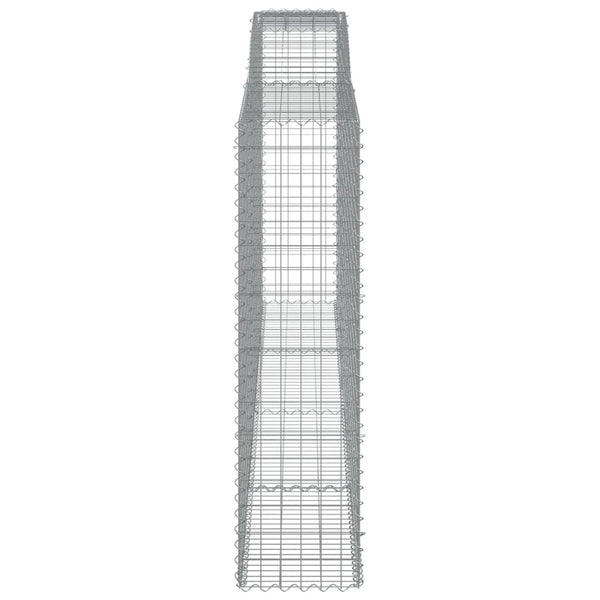 vidaXL Gabions with Arch 4 pcs 400x50x180/200cm Galvanized Iron