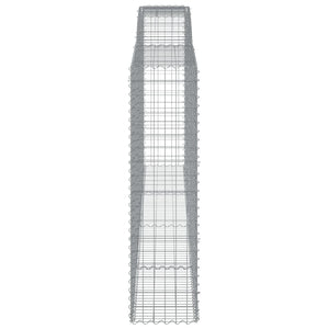 vidaXL Gabions with Arch Top 7 pcs. 400x50x180/200cm Galvanized Iron