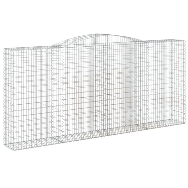 vidaXL Gabion Baskets with High Arch 9 pcs 400x50x180/200cm Galvanized Iron