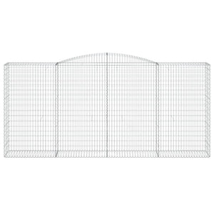 vidaXL Gabion Baskets with High Arch 9 pcs 400x50x180/200cm Galvanized Iron