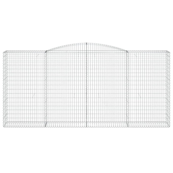 vidaXL Gabion Baskets with High Arch 9 pcs 400x50x180/200cm Galvanized Iron