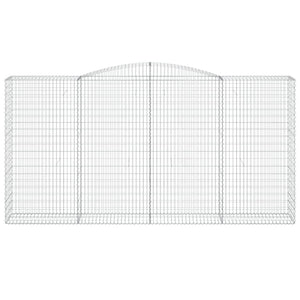 Gabionen mit Hochbogen 3 Stk. 400x50x200/220cm Verzinktes Eisen