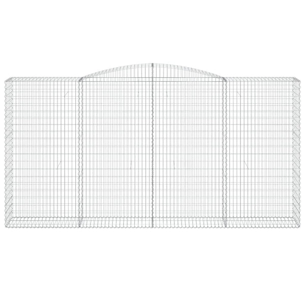 Gabionen mit Hochbogen 3 Stk. 400x50x200/220cm Verzinktes Eisen