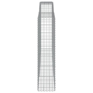Gabionen mit Hochbogen 3 Stk. 400x50x200/220cm Verzinktes Eisen
