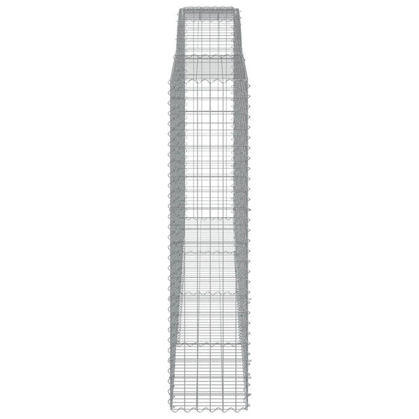 Gabionen mit Hochbogen 3 Stk. 400x50x200/220cm Verzinktes Eisen