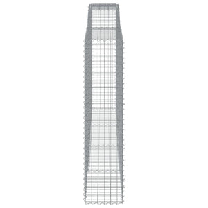 Gabionen mit Hochbogen 7 Stk. 400x50x200/220cm Verzinktes Eisen