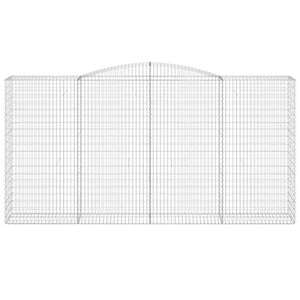 Gabionen mit Hochbogen 10Stk. 400x50x200/220cm Verzinktes Eisen