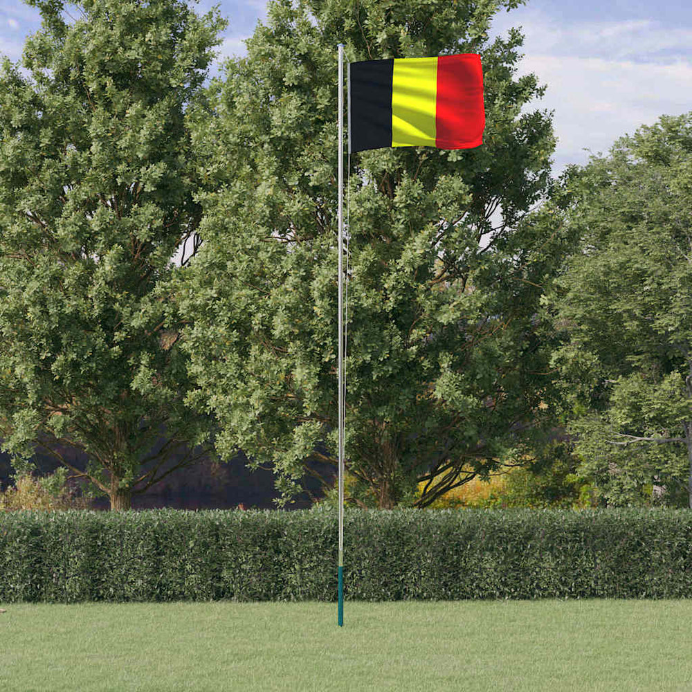 vidaXL Belgian Flag with Pole 6.08 m Aluminum