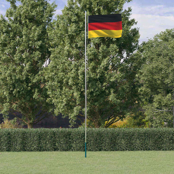 vidaXL German Flag with Mast 6.08 m Aluminum