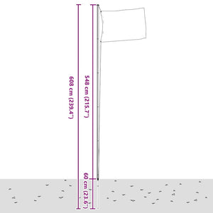 vidaXL Flag of Croatia with Pole 6.08 m Aluminum