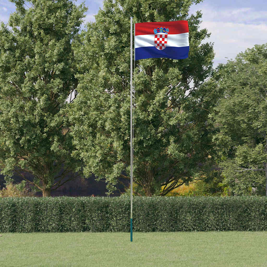 vidaXL Flag of Croatia with Pole 6.08 m Aluminum
