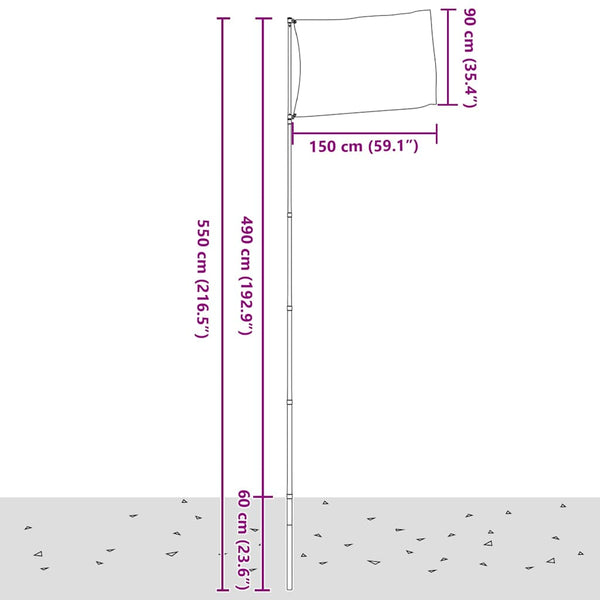 vidaXL Ireland Flag with Pole 5.5 m Aluminum