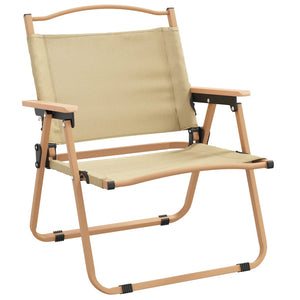 vidaXL Camping Chairs 2 pcs Beige 54x43x59 cm Oxford Fabric