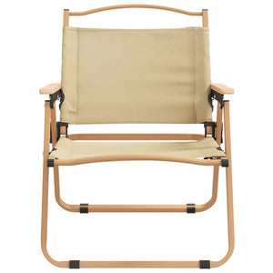 vidaXL Camping Chairs 2 pcs Beige 54x43x59 cm Oxford Fabric