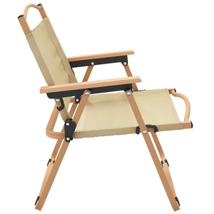vidaXL Camping Chairs 2 pcs Beige 54x43x59 cm Oxford Fabric