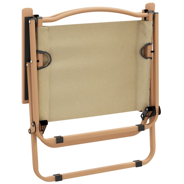 vidaXL Camping Chairs 2 pcs Beige 54x43x59 cm Oxford Fabric